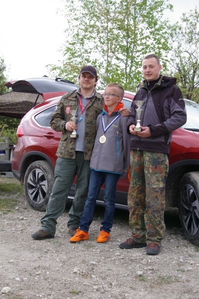Mistrzowie Gminy Łazy FT/HFT 2016 - od lewej: Paweł Grabowski (FT), Jakub Górecki (Junior), Tomasz Kaperek (HFT)